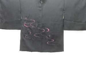 流水に花模様刺繍一つ紋絵羽織